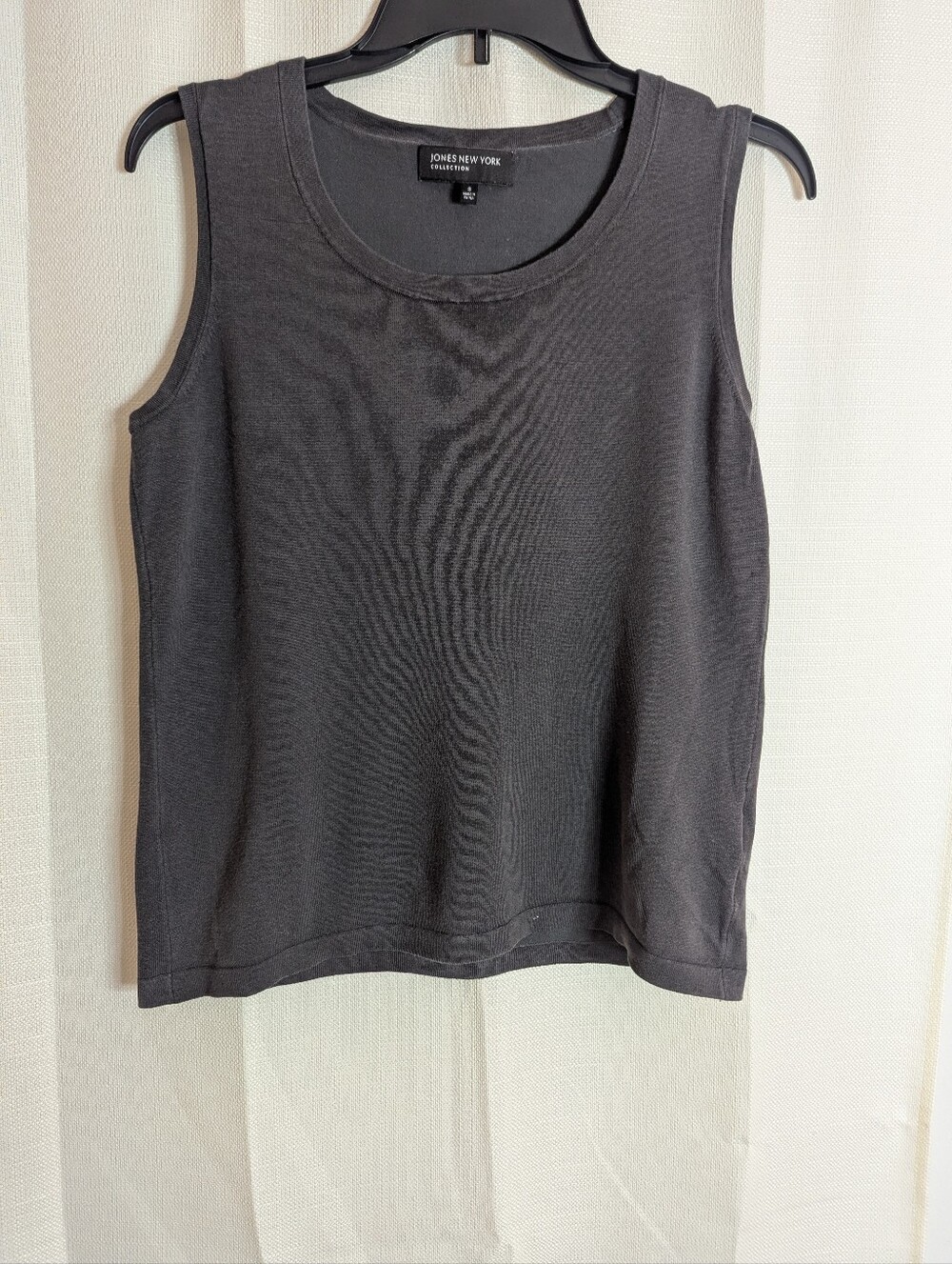 Jones New York Collection Gray Scoop Neck Tank Top